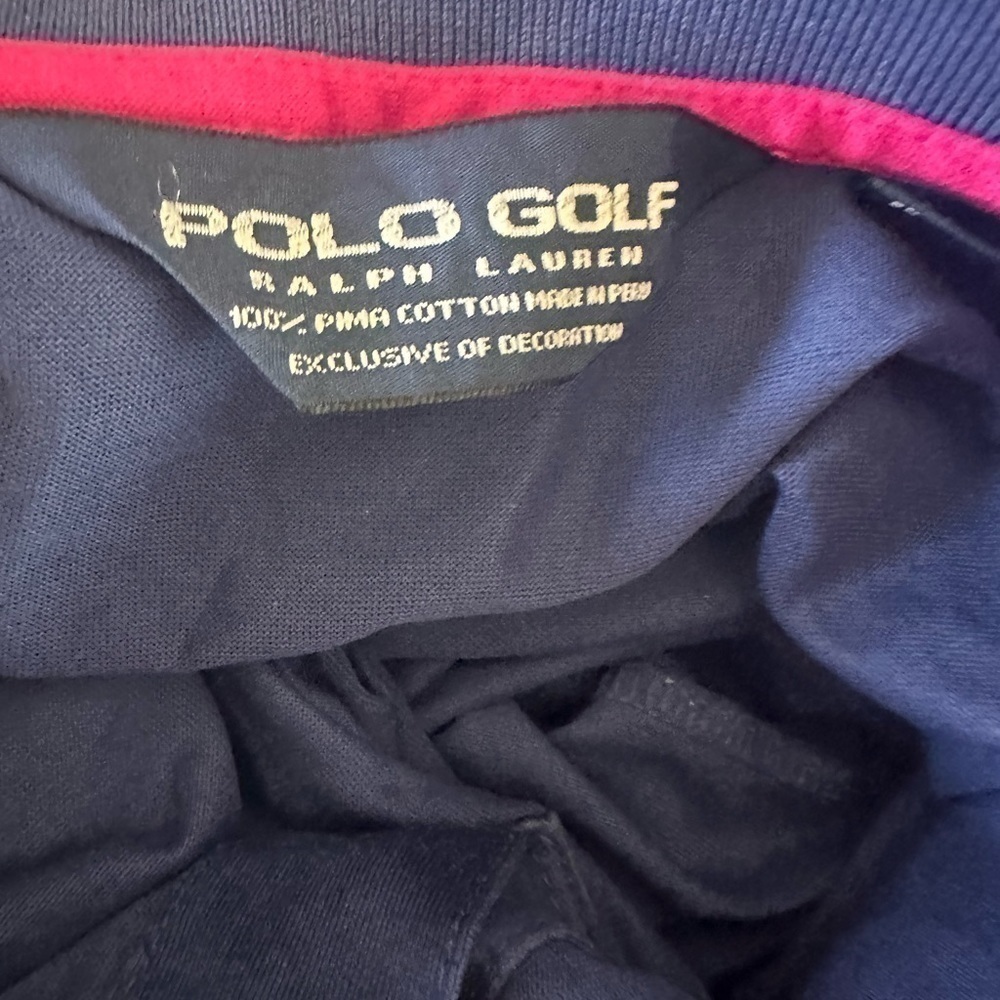 Men’s used Ralph Lauren golf polo shirt blue red size L large - Picture 3 of 5
